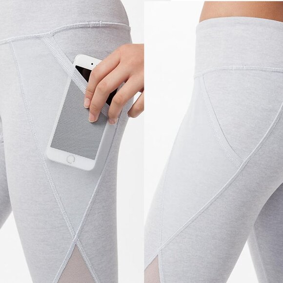 Ivivva Girl by Lululemon 🍋Fold On Tight Crop grey mesh pockets size 14 - Picture 3 of 7